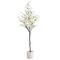 6ft. Artificial Cherry Blossom Tree with White Decorative Planter
